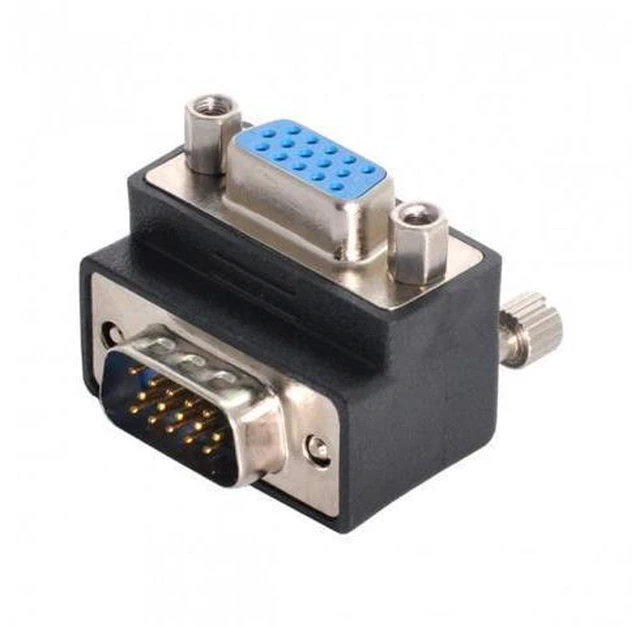 Alt view image 6 of 7 - HKCY DB-002-DN 270 Degree Right Angled VGA SVGA 15pin Male To Female extension Adapter