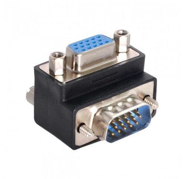 Alt view image 7 of 7 - HKCY DB-002-DN 270 Degree Right Angled VGA SVGA 15pin Male To Female extension Adapter