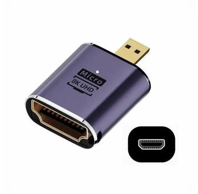 Main image of Micro HDMI Male to HDMI 2.1 Female UHD Extension Gold Converter Adapter Support 8K 60hz HDTV