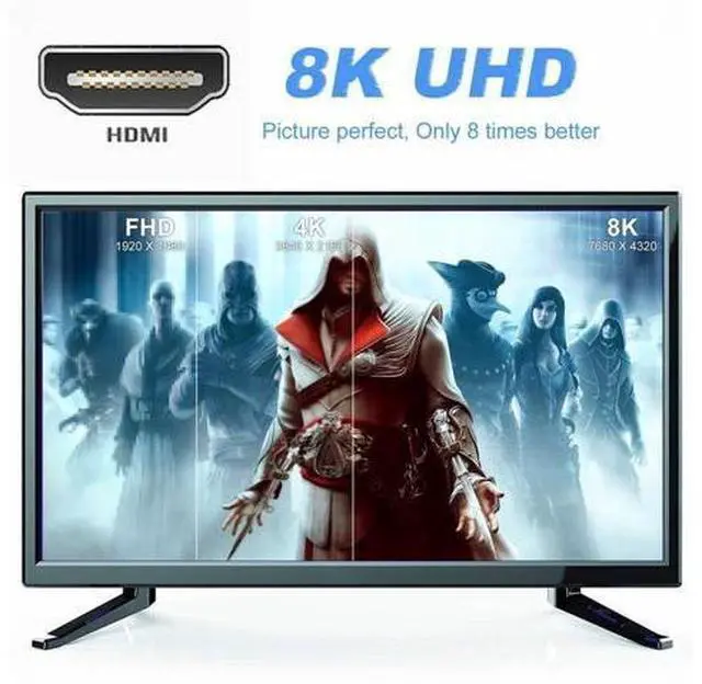 Alt view image 6 of 7 - Micro HDMI Male to HDMI 2.1 Female UHD Extension Gold Converter Adapter Support 8K 60hz HDTV