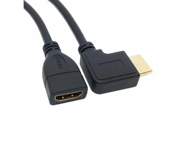 Alt view image 5 of 7 - SM Left Angled 90 Degree Connector HDMI 1.4 with Ethernet & 3D Type A male to A female Extension Cable 0.5m