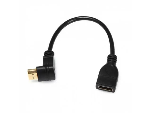 Alt view image 7 of 7 - SM Up Angled 90 Degree Connector HDMI 1.4 with Ethernet & 3D Type A male to A female Extension Cable 0.5m