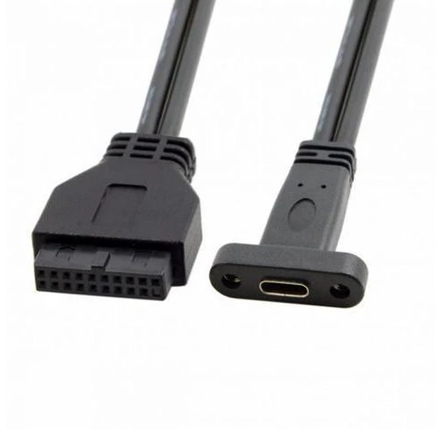 Alt view image 3 of 7 - 5Gbps Single Port USB 3.1 Type-C USB-C Female to USB 3.0 Motherboard 19pin Header Cable 40cm