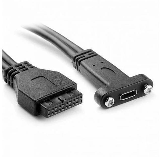 Alt view image 4 of 7 - 5Gbps Single Port USB 3.1 Type-C USB-C Female to USB 3.0 Motherboard 19pin Header Cable 40cm