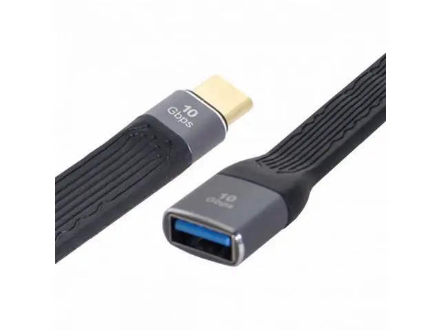 Alt view image 2 of 7 - USB 3.1 Type-C Male Host to USB3.0 Type A Female OTG Flat Slim FPC Data Cable 13cm for Laptop Phone