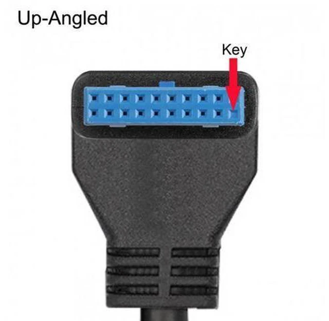 Alt view image 5 of 7 - SM USB 3.0 Single Port A Female Screw Mount Type to Up Angled Motherboard 20pin Header Cable 90 Degree