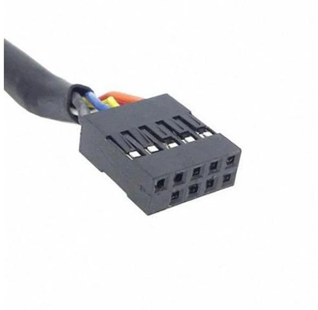 Alt view image 4 of 7 - SM 50cm Stackable Dual USB 2.0 A Type Female to Motherboard 9 Pin Header Cable with Screw Panel Holes