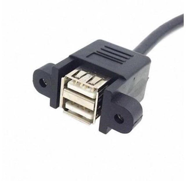 Alt view image 5 of 7 - SM 50cm Stackable Dual USB 2.0 A Type Female to Motherboard 9 Pin Header Cable with Screw Panel Holes