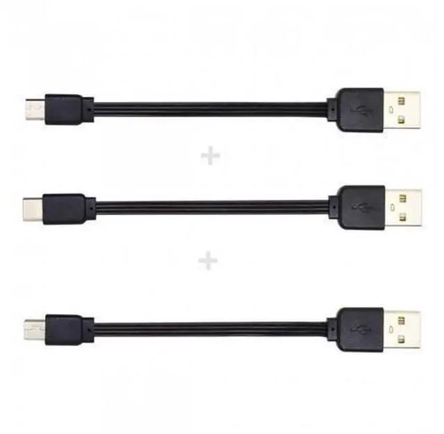 Alt view image 3 of 7 - HKCY U2-036-BK+U2-042-BK+UC-096-BK 3pcs/lot 13cm USB 2.0 Type-A to Mini Micro USB Type-C Male Data Flat Slim FPC Cable for FPVDiskPhone
