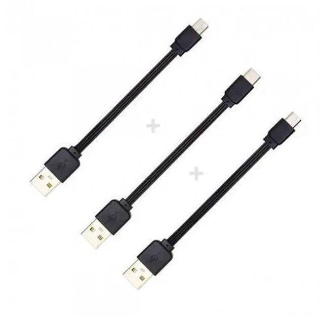 Alt view image 2 of 7 - HKCY U2-036-BK+U2-042-BK+UC-096-BK 3pcs/lot 13cm USB 2.0 Type-A to Mini Micro USB Type-C Male Data Flat Slim FPC Cable for FPVDiskPhone