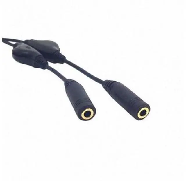 Alt view image 5 of 7 - SM 3.5mm Stereo Male to Double 3.5mm Female Audio Headphone Y Splitter Cable with Volume Control Switch