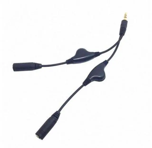 Alt view image 7 of 7 - SM 3.5mm Stereo Male to Double 3.5mm Female Audio Headphone Y Splitter Cable with Volume Control Switch
