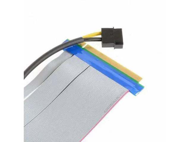 Alt view image 3 of 7 - HKCY EP-074 PCI-E Express 16X to 16x Riser Extender Card with Molex IDE PowerRibbon Cable 20cm