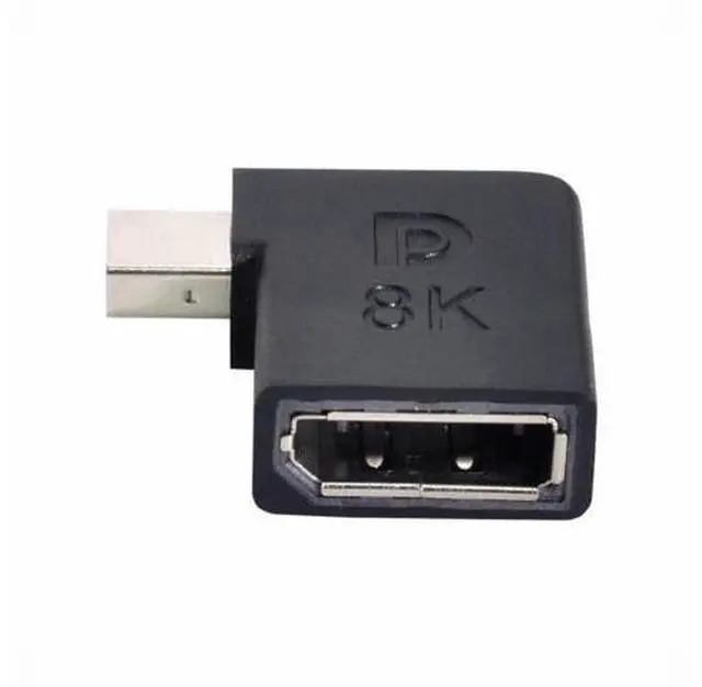 Alt view image 4 of 7 - Angled Mini DisplayPort 1.4 Male to DP Female 8K 60hz Adapter Ultra-HD UHD 4K 144hz 7680*4320 for Video PC Laptop Monitor