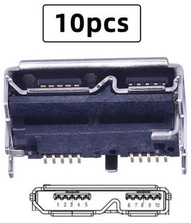 Alt view image 2 of 7 - 10pcs Micro USB 3.0 10pin Female Socket Receptacle Board Mount SMT Type 5.2mm Height for Samsung Toshiba USB Hard Disk CN-002(10PCS)