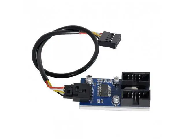 Alt view image 6 of 7 - HKCY U2-034 Motherboard 9pin USB 2.0 Header 1 to 2 Female Extension Cable HUB Connector Adapter Port Multilier