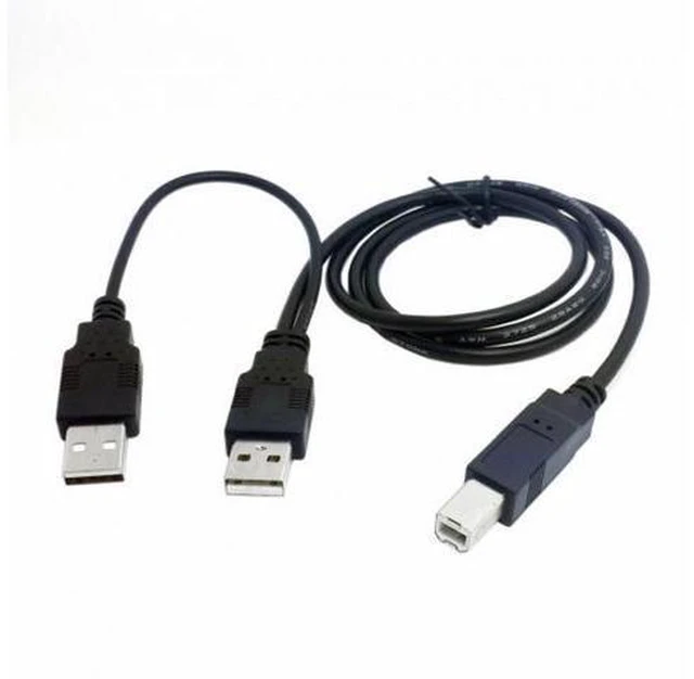 Main image of Dual USB 2.0 Male to Standard B Male Y Cable 80cm for Printer Scanner External Hard Disk Drive