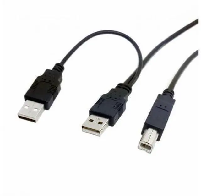 Alt view image 4 of 7 - Dual USB 2.0 Male to Standard B Male Y Cable 80cm for Printer Scanner External Hard Disk Drive