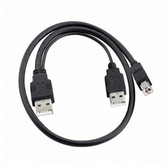 Alt view image 5 of 7 - Dual USB 2.0 Male to Standard B Male Y Cable 80cm for Printer Scanner External Hard Disk Drive