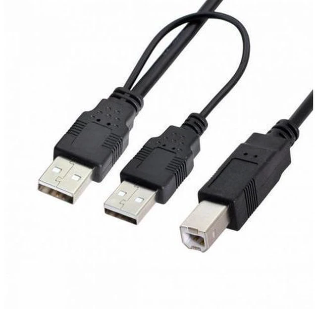 Alt view image 6 of 7 - Dual USB 2.0 Male to Standard B Male Y Cable 80cm for Printer Scanner External Hard Disk Drive