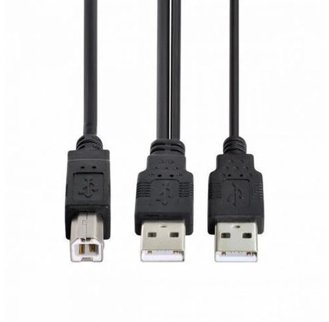 Alt view image 7 of 7 - Dual USB 2.0 Male to Standard B Male Y Cable 80cm for Printer Scanner External Hard Disk Drive