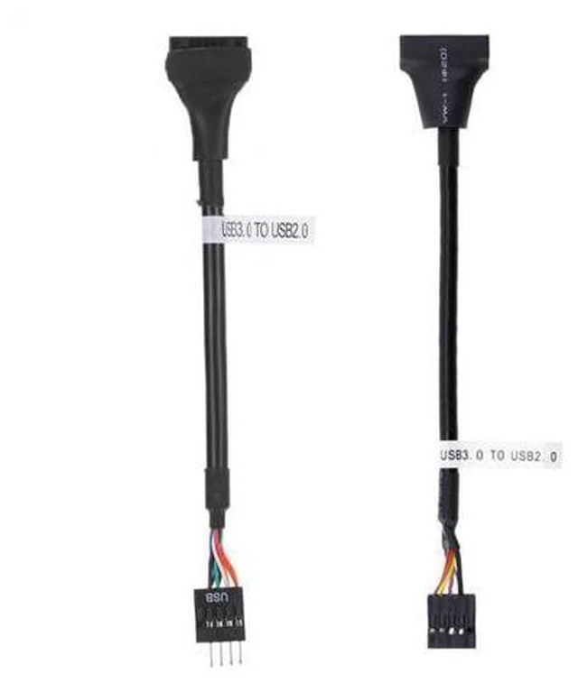 Main image of CYSM 2pcs USB 2.0 9Pin to USB 3.0 20pin Housing Header Female Cable Reversible for Motherboard
