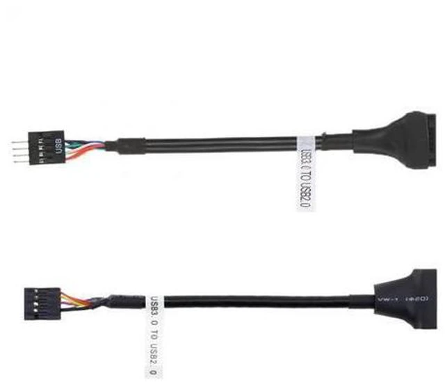 Alt view image 2 of 7 - CYSM 2pcs USB 2.0 9Pin to USB 3.0 20pin Housing Header Female Cable Reversible for Motherboard