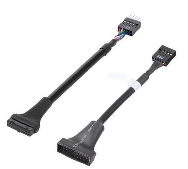 Alt view image 4 of 7 - CYSM 2pcs USB 2.0 9Pin to USB 3.0 20pin Housing Header Female Cable Reversible for Motherboard
