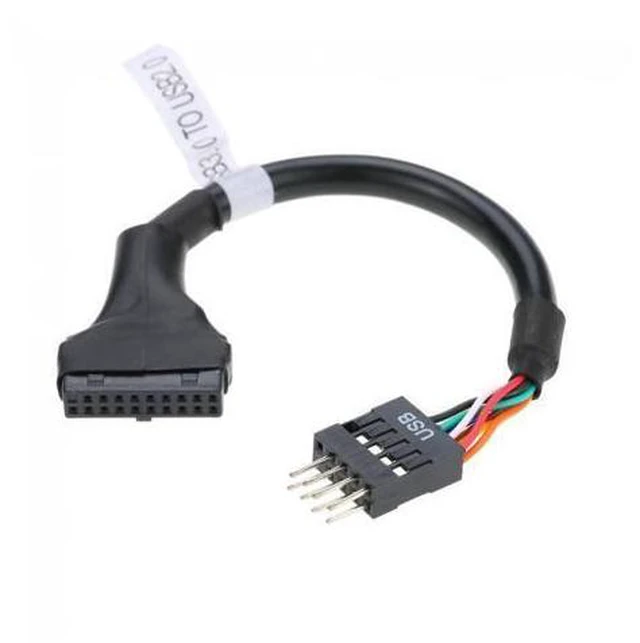 Alt view image 5 of 7 - CYSM 2pcs USB 2.0 9Pin to USB 3.0 20pin Housing Header Female Cable Reversible for Motherboard