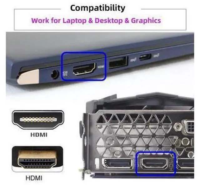 Alt view image 5 of 7 - Gold CY Virtual Display Adapter 4K HDMI 1.4 Male to Female Extension DDC EDID Dummy Plug Headless Ghost Display Emulator HDTV 4K@60Hz