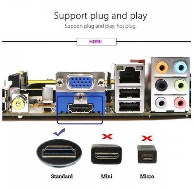 Alt view image 6 of 7 - Gold CY Virtual Display Adapter 4K HDMI 1.4 Male to Female Extension DDC EDID Dummy Plug Headless Ghost Display Emulator HDTV 4K@60Hz
