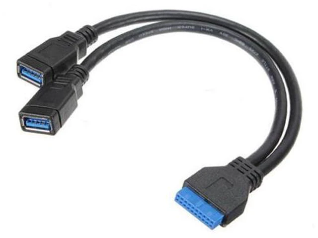 Main image of SM 2 ports USB 3.0 Female to Motherboard 20pin Header cable for front panel 20cm