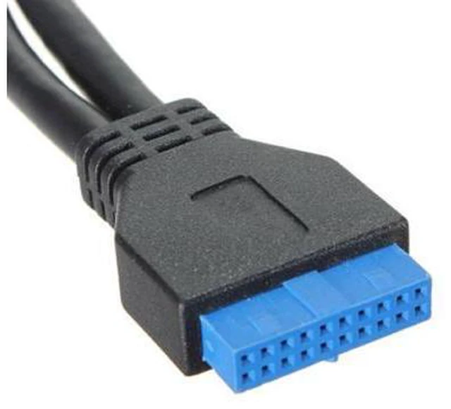 Alt view image 2 of 6 - SM 2 ports USB 3.0 Female to Motherboard 20pin Header cable for front panel 20cm