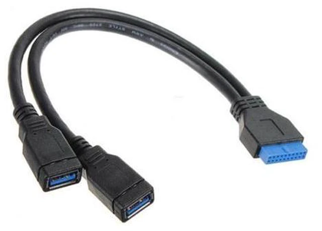 Alt view image 3 of 6 - SM 2 ports USB 3.0 Female to Motherboard 20pin Header cable for front panel 20cm