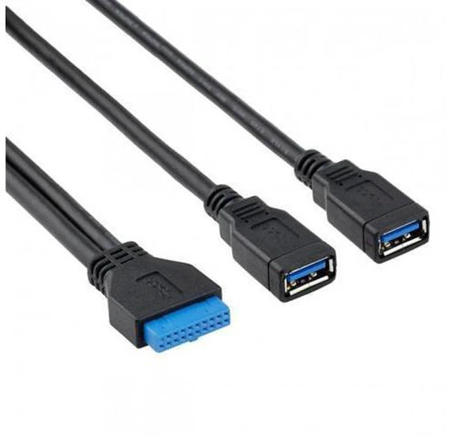 Alt view image 5 of 6 - SM 2 ports USB 3.0 Female to Motherboard 20pin Header cable for front panel 20cm