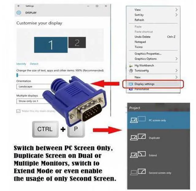 Alt view image 5 of 7 - CY Virtual Display Adapter VGA RGB Monitor Dummy Plug Headless Ghost Display Emulator 1920x1080p@60Hz