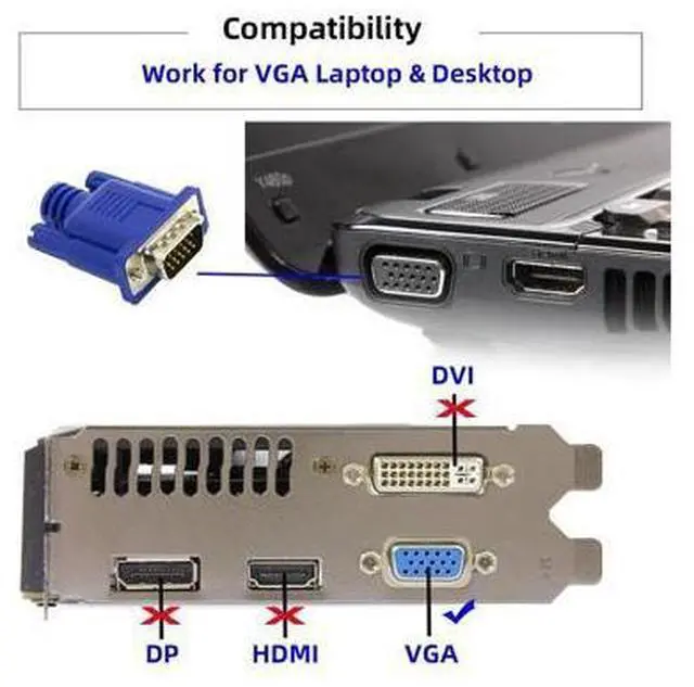Alt view image 6 of 7 - CY Virtual Display Adapter VGA RGB Monitor Dummy Plug Headless Ghost Display Emulator 1920x1080p@60Hz
