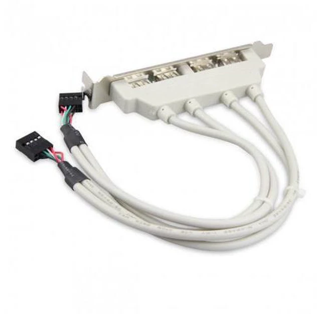 Alt view image 4 of 7 - SM PCI-E 4 Ports USB 2.0 Female Screw to Motherboard 9pin Header Cable with Bracket