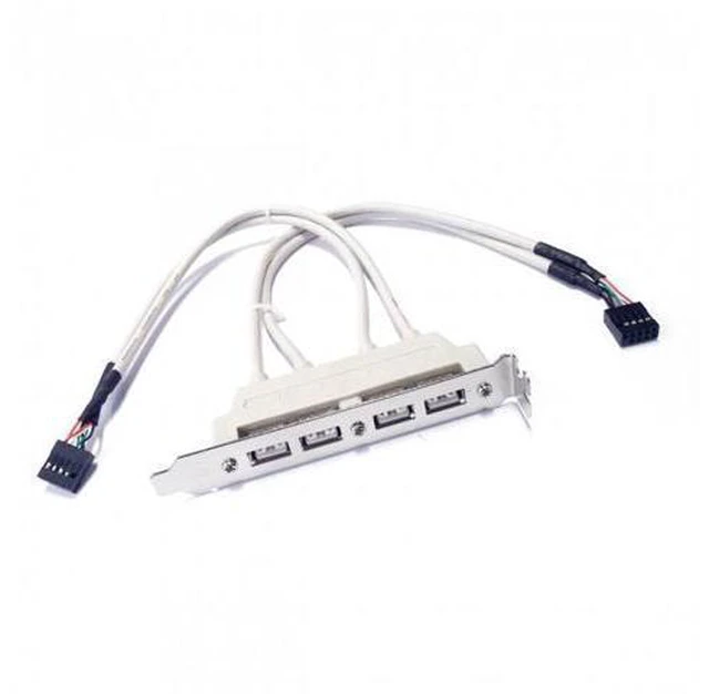 Alt view image 7 of 7 - SM PCI-E 4 Ports USB 2.0 Female Screw to Motherboard 9pin Header Cable with Bracket