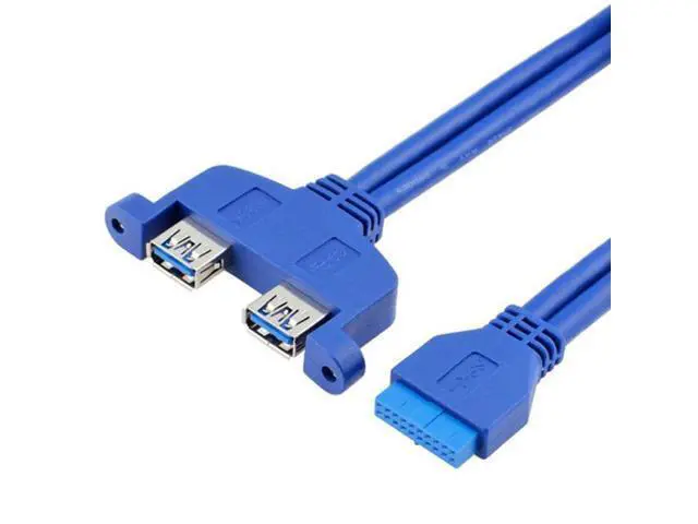 Alt view image 3 of 5 - HKCY U3-066 Internal 2Pin USB 3.0 Female Mount panel to Motherboard 20pin cable with PCI bracket
