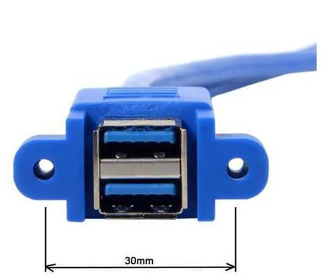 Alt view image 2 of 7 - SM Stackable USB 3.0 Female Panel Type to Motherboard 20Pin Header Cable Dual Ports 50cm