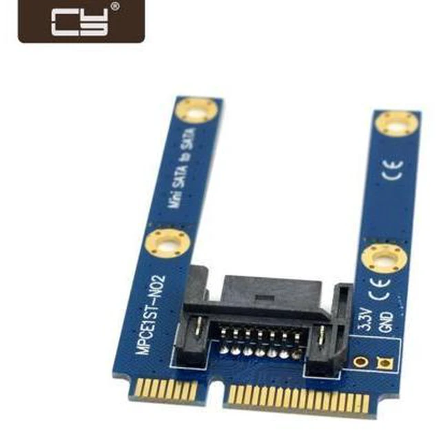 Main image of 50mm Mini PCI-E mSATA SSD to Flat SATA 7pin Hard Disk Drive PCBA Extension Adapter SA-190
