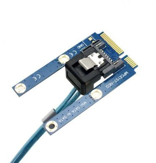 Alt view image 5 of 5 - 50mm Mini PCI-E mSATA SSD to Flat SATA 7pin Hard Disk Drive PCBA Extension Adapter SA-190