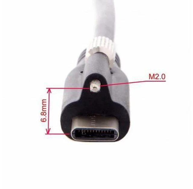 Alt view image 3 of 7 - USB 3.1 Type-C Locking Connector to Standard USB3.0 Data Cable for Camera With Panel Mount Screw (3.0m)
