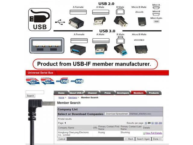Alt view image 6 of 7 - USB 2.0 Type-A Male to USB Female M-F Extension Cable (20cm) 90 Degree Up Angled Type