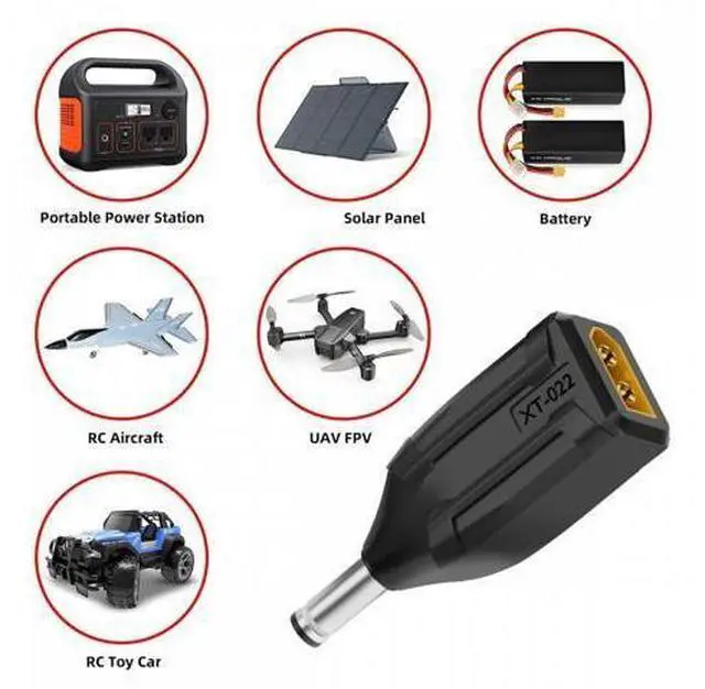 Alt view image 7 of 7 - XT60 Male SC100 Protocol to DC 5.5x2.1mm Male Fast Charging Adapter for RC Lipo Battery Quadcopter Multicopter Aeromodelling