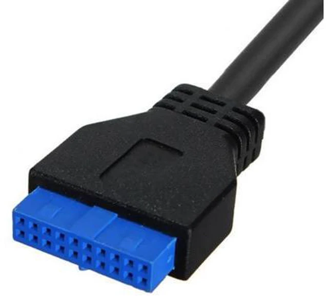 Alt view image 4 of 4 - 90 Degree Left angled USB 3.0 B Type Male to 3.0 Motherboard 19pin Header Cable 50cm U3-380-0.5M