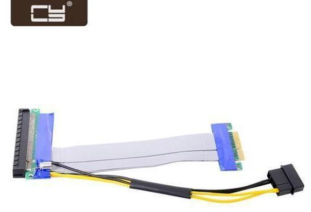 Main image of PCI-E Express 4x to 16x Flex Cable Extender Converter Riser Card Adapter with 4pin Power 15cm EP-005