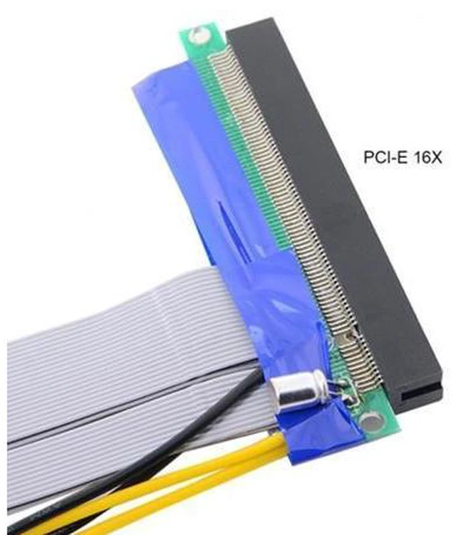 Alt view image 2 of 6 - PCI-E Express 4x to 16x Flex Cable Extender Converter Riser Card Adapter with 4pin Power 15cm EP-005