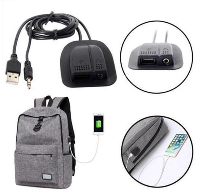 Alt view image 7 of 7 - CY Backpack USB 2.0 & Audio 3.5mm Charging Cable Practical Convenient Outdoor Travel Camping External U2-019